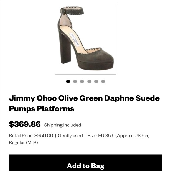 Jimmy Choo Olive Green Daphne Suede Pumps Platforms - Picture 6 of 6